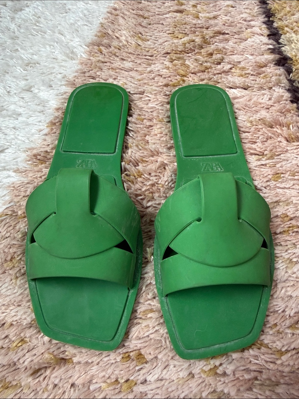 Zara Jelly Green Slide Sandals / waterproof